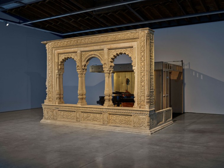  Luhring Augustine Bushwick Front: Pleasure pavilion, Late 18th or early 19th century, Sandstone and brick; Back: Jason Moran, STAGED: Three Deuces, 2015