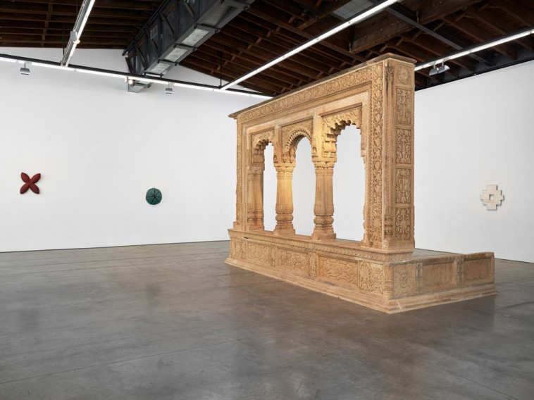  Luhring Augustine Bushwick From left to right: Zarina, Phool (Flower), 1989; Zarina, Seed, 1982; Pleasure pavilion, Late 18th or early 19th century, Sandstone and brick; Zarina, Untitled, 1989