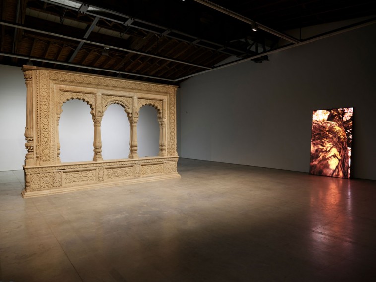  Luhring Augustine Bushwick Left: Pleasure pavilion, Late 18th or early 19th century, Sandstone and brick; Right: Pipilotti Rist, Untitled 2, 2009