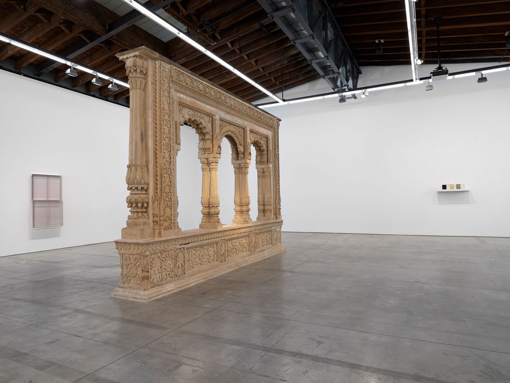  Luhring Augustine Bushwick From left to right: Rachel Whiteread, Daylight, 2010; Pleasure pavilion, Late 18th or early 19th century, Sandstone and brick; Rachel Whiteread, Grey, Yellow, Yellow, 2009