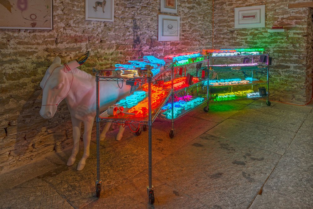 Jason Rhoades  Hauser & Wirth Somerset Shelf (Mutton Chops) with Unpainted Donkey 