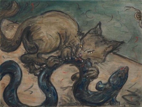 Tanya Merrill, Cat with eel and snail, 2019, Gagosian