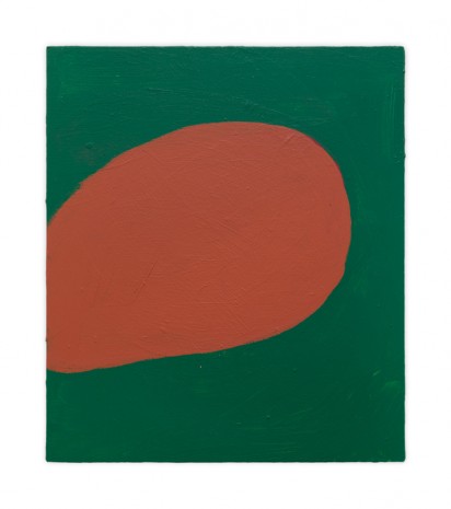 Helmut Dorner, Rotbraun von links auf Grün, 2019, Galería Heinrich Ehrhardt