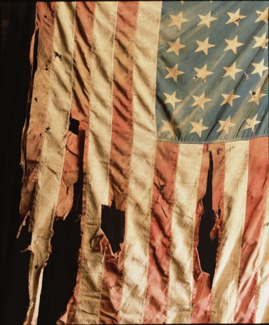 Andres Serrano, “Old Glory I” 1920’s American 48 Stars Flag (Infamous), 2019, Galerie Nathalie Obadia