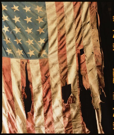 Andres Serrano, “Old Glory II” 1920’s American 48 Stars Flag (Infamous), 2019, Galerie Nathalie Obadia