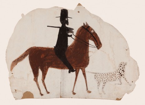 Bill Traylor, Hunter on Horseback with Spotted Dog, 1939-1942 , David Zwirner