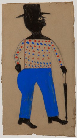 Bill Traylor, Man with Spotted Shirt, Hat, and Umbrella, 1939-1942 , David Zwirner