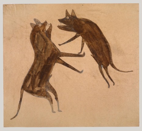Bill Traylor, Two Fighting Dogs, 1939-1942 , David Zwirner