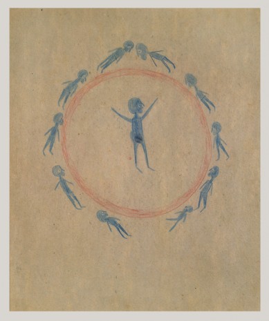 Bill Traylor, Preaching in Circle with Figures, c.1939-1940 , David Zwirner