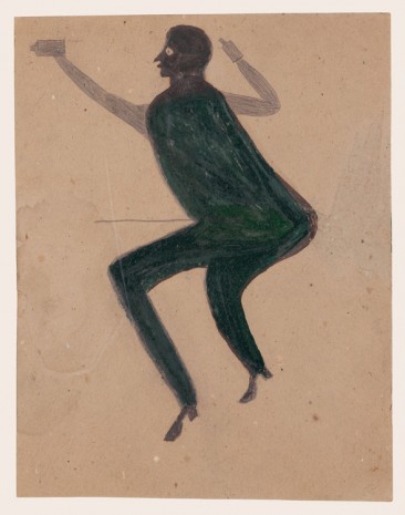 Bill Traylor, Green Man with Two Bottles, 1939-1942 , David Zwirner
