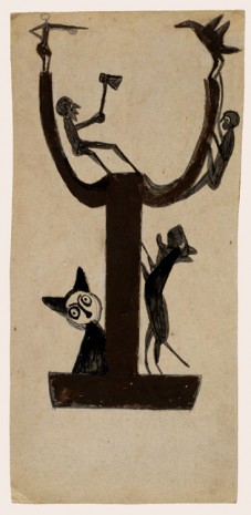 Bill Traylor, Figures on Construction, Dog Treeing, 1939-1942 , David Zwirner