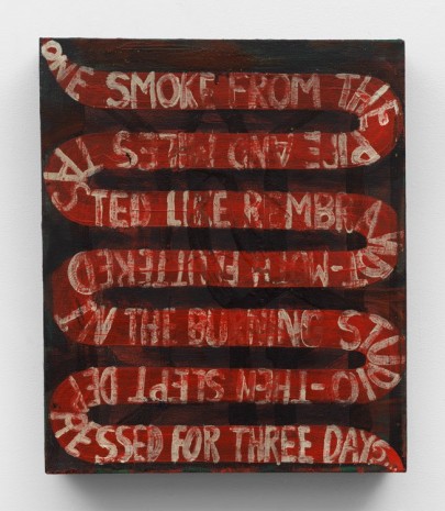 Chris Martin, One smoke from the pipe and Miles tasted like Rembrandt moth fluttered in the burning studio then slept depressed for three days..., 1989-1990, Anton Kern Gallery