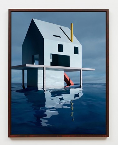 James Casebere, Blue House on Water #2, 2018, Sean Kelly