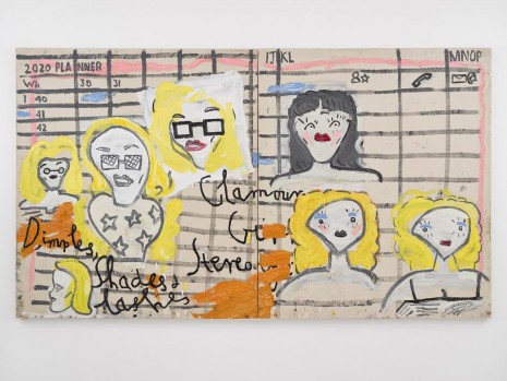 Rose Wylie, Glamour Girl Stereotype, Shades and Lashes, 2019, David Zwirner