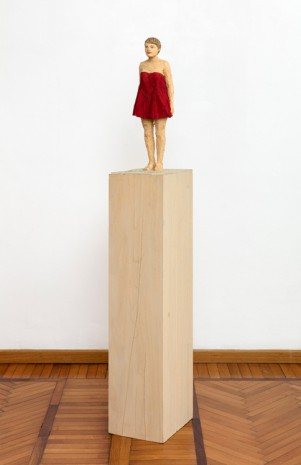 Stephan Balkenhol, Woman with red dress, 2019 , Monica De Cardenas
