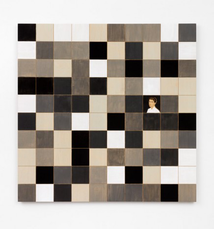 Stephan Balkenhol, Man in grey squares, 2019 , Monica De Cardenas