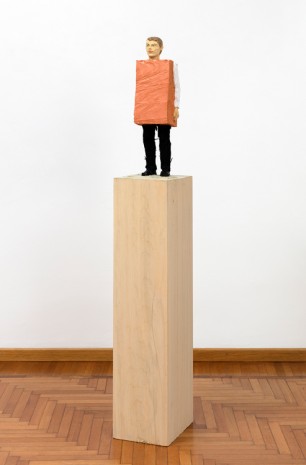 Stephan Balkenhol, Man with copper box body, 2019 , Monica De Cardenas