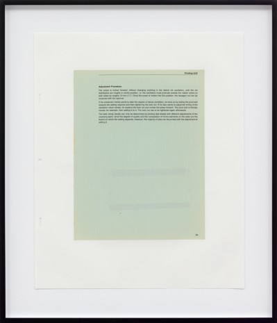 Mathias Poledna, Untitled (Heidelberg Single-Color Offset Press, page 55), 2020 , Galerie Buchholz