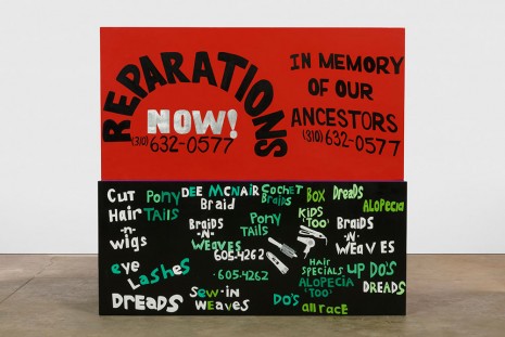 Lauren Halsey, Reparations Now + Welcome Family, 2020 , David Kordansky Gallery