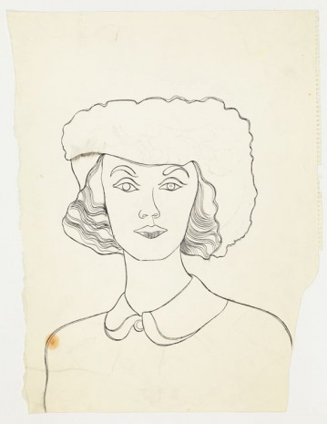 Andy Warhol, Female Head in Flowered Hat, ca. 1957 - 1958 , Anton Kern Gallery