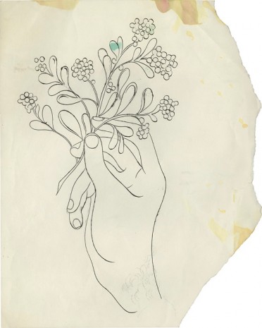 Andy Warhol, n.t. (Hand Holding Berberis Branch), 1957 , Anton Kern Gallery