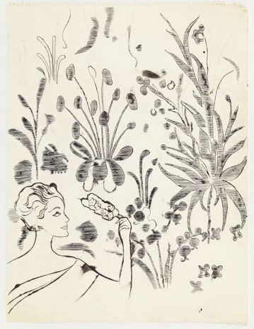 Andy Warhol, Female Upper Torso and Flowers, ca. 1957 , Anton Kern Gallery