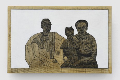 Michèle Magema, Cultiver les champs à la suédoise : Famille congolaise - Bois 2, 2020 , Irène Laub Gallery