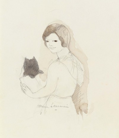 Marie Laurencin, Untitled [Young girl and kitten], n.d. , Galerie Buchholz