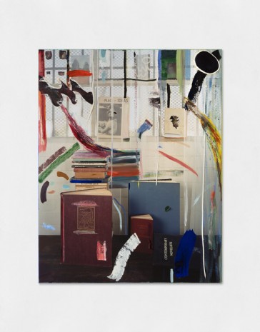 Sam Falls, Unpacking My Library 1 (after Walter Benjamin), 2019, Galleria Franco Noero