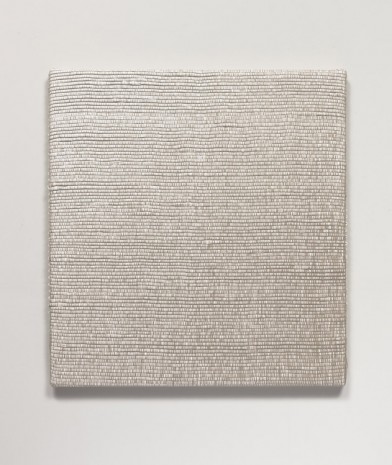 Analia Saban , Woven Diagonal Gradient Composition as Weft (Bottom-right Corner to Top-left Corner, White), 2019 , Tanya Bonakdar Gallery