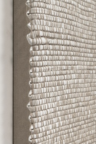Analia Saban , Woven Diagonal Gradient Composition as Weft (Bottom-right Corner to Top-left Corner, White), 2019 , Tanya Bonakdar Gallery