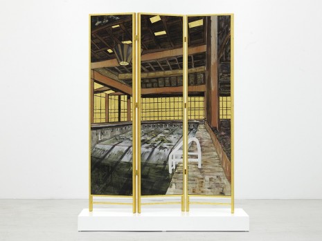 Hernan Bas, Decorative screen for the foyer of a homosexuals summer home (empty pool), 2012, Perrotin