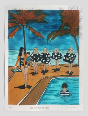 Marcel Dzama, The pool near the ocean, 2020, David Zwirner