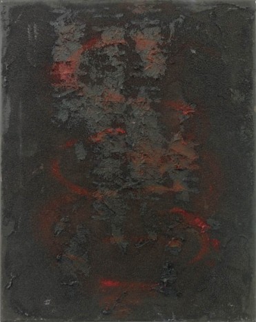 Henrik Olesen, intestine, black, red, vertical, 2020 , Galerie Buchholz