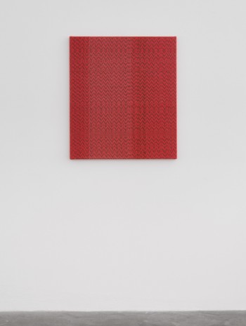 Heather Cook, Shadow Weave Fluorescent Red + Dark Green (12) 8/2 Cotton 20 EPI, 2020, Praz-Delavallade