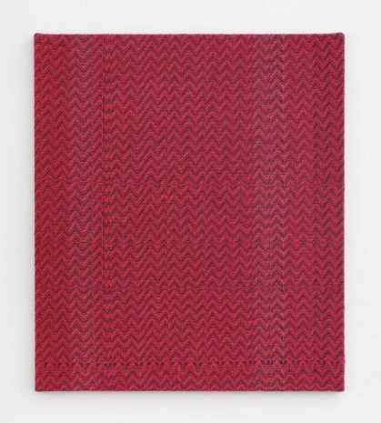 Heather Cook , Shadow Weave Fluorescent Red + Denim (5132) 8/2 Cotton 20 EPI, 2020, Praz-Delavallade