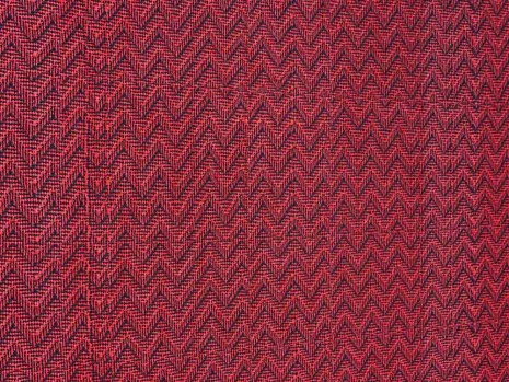 Heather Cook , Shadow Weave Fluorescent Red + Denim (5132) 8/2 Cotton 20 EPI, 2020, Praz-Delavallade