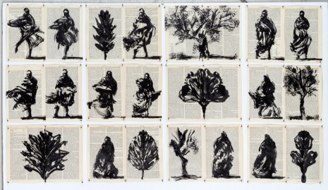 William Kentridge, Drawing for Waiting for the Sibyl (Trees and Spinning Figures), 2019 , Lia Rumma Gallery
