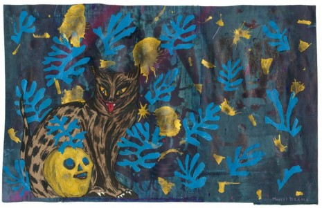 Marcel Dzama, Cat in Fez, homage to Matisse, 2018, David Zwirner