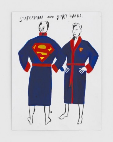 Raymond Pettibon, No Title (Superman and Burt), 2020, Regen Projects
