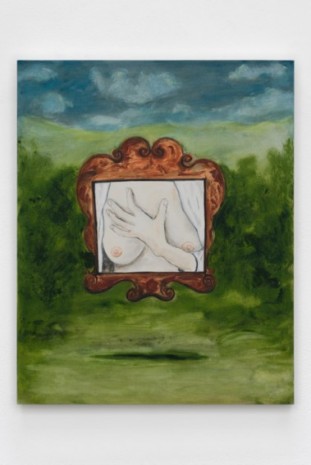 Tanya Merrill, Georgia Okeeffe's breasts in a frame made for Jesus, descending Toledo, 2020, Blum & Poe