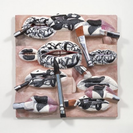 Gina Beavers, The Artist's Lips with Pollock, Kelly, and Kline, 2020 , Marianne Boesky Gallery
