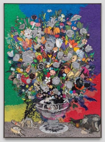 Matthew Day Jackson, Still life with Flowers in a Sculpted Vase (B50), 2020, Hauser & Wirth