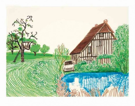 David Hockney, In Front of House Looking East, 2019, Galerie Lelong & Co.
