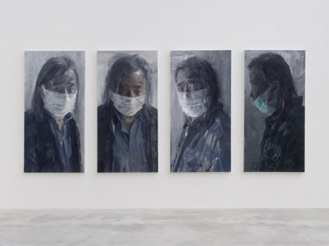 Yan Pei-Ming, Self-portrait with Mask, 2020, Galerie Thaddaeus Ropac