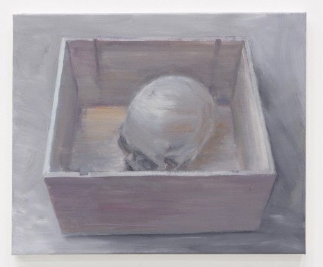 Yan Pei-Ming, Nature morte, crâne et caisse à vin, 2020, Galerie Thaddaeus Ropac