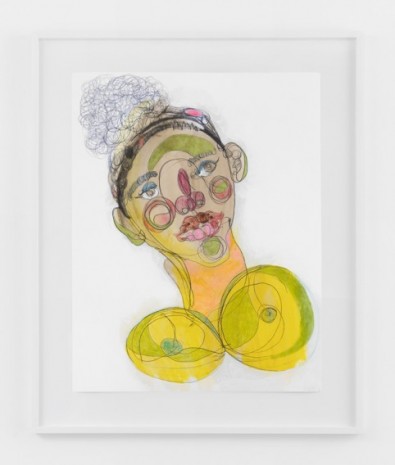 Tschabalala Self, Black Face with Yellow Breasts, 2020, Galerie Eva Presenhuber