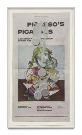 Paul Sietsema, Vertical newspaper (Picasso’s Picassos), 2020, Matthew Marks Gallery