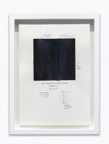 Amanda Williams, What black is this you say—“That’s why Black people ain’t never gone get nowhere”—black (study for 08.12.20), 2020, Rhona Hoffman Gallery