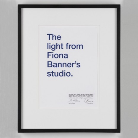 Ian Whittlesea, The Light from Fiona Banner`s studio, 1997, Galerie Barbara Thumm
